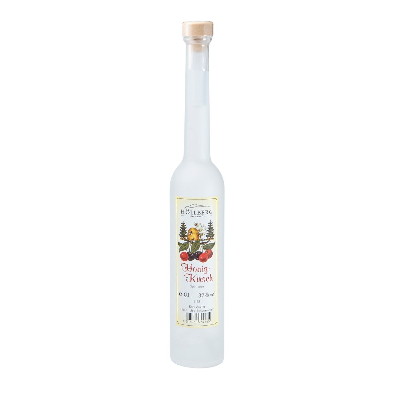 0,1 Liter Platinflasche Höllberg Honig-Kirsch-Likör